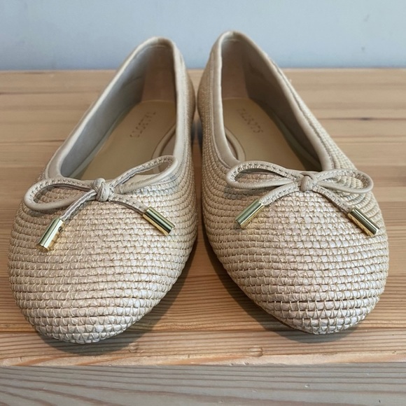 Talbots The Olympia Woven Raffia Bow Ballet Flats 8 - Picture 2 of 9